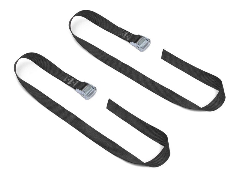 PowerTye Heavy-Duty Lashing Straps â€“ 1.5in x 4ft Cam Buckle Continuous loop strap (no hooks), Made in USA for Motorcycle, ATV, Cargo, Coolers and RV Battery â€“ 300 lb Working Load Limit, Black (2-pack) - Image 1